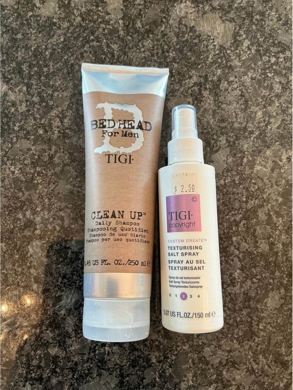 New TIGI Bed Head For Men Clean Up Daily Shampoo & TIGI Texturising Salt Spray
